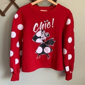 Disneyland Paris Crewneck Minnie Sweatshirt Jumper Sweater Polk a dots Medium